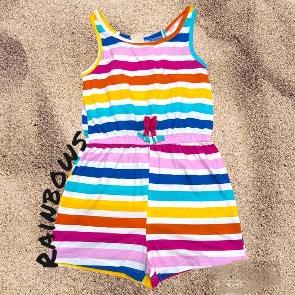 NWOT GIRLS ANKO ROMPER SUPER SOFT, COMFY AND ATTRACTIVE RAINBOW STRIPES PRINT